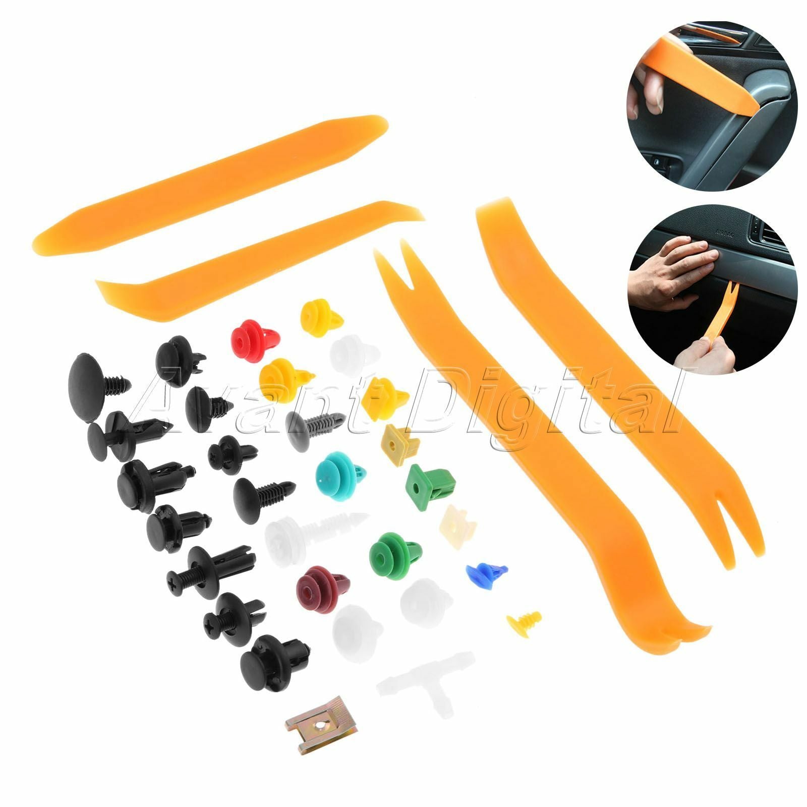 500X Mixed Auto car Door Bumper Panel Fender Fastener Clip w/ Tool Plastic