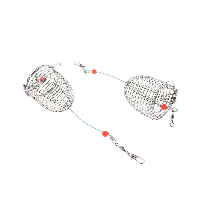 Small Stainless Steel Bait Cage Basket Feeder Holder Fishing Accessories TacBDA