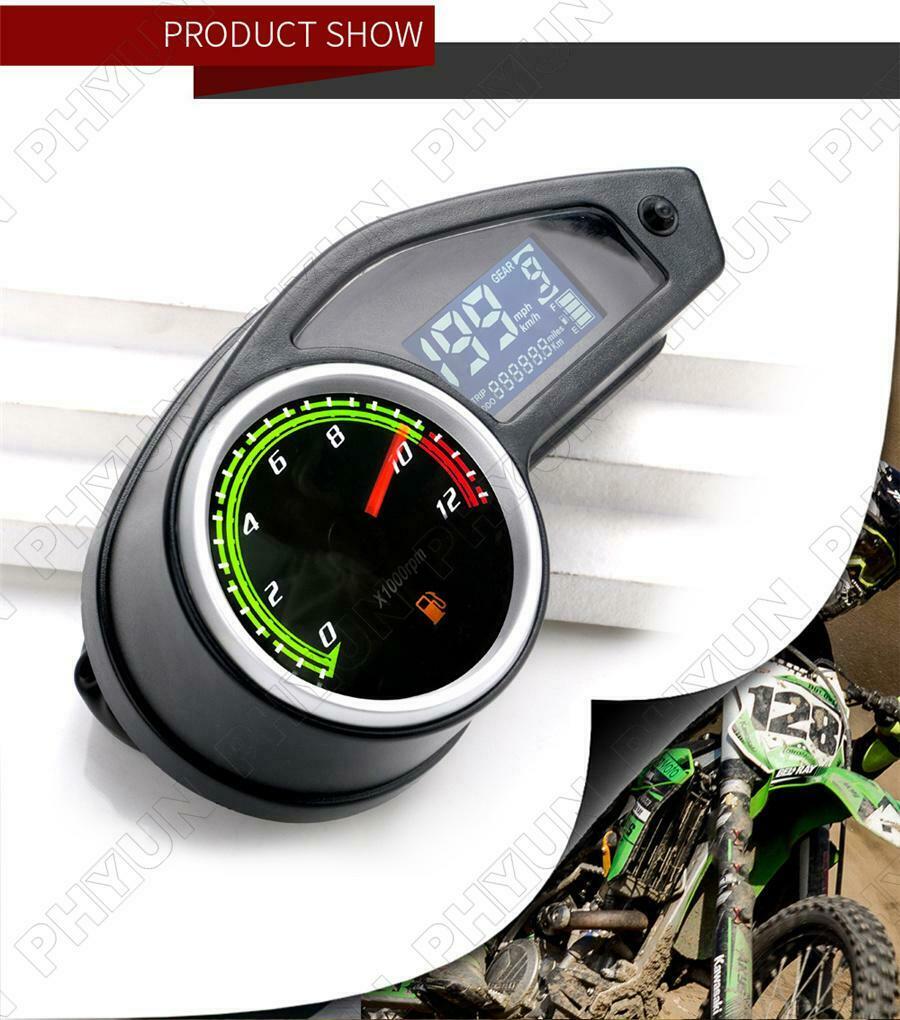 Motorcycle Scooter Digital Speedometer Tachometer Fuel Gauge Odometer LCD Screen