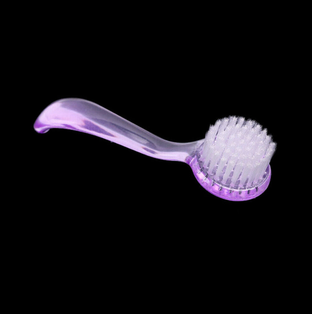 1X Handheld Round Head Washing Brush Nail Art UV Gel Dust Clean Brush Cap To DD