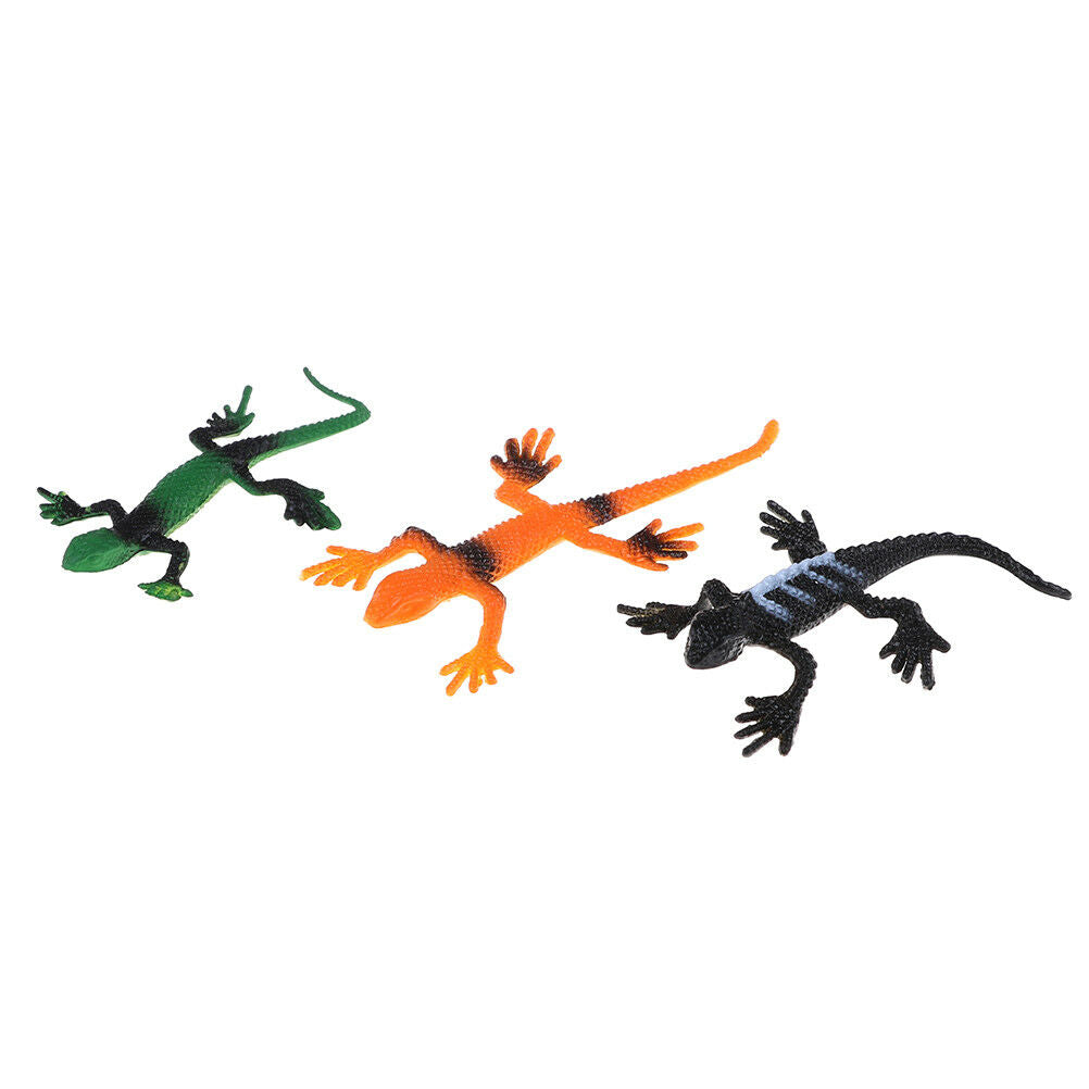 12Pcs/set small plastic lizard gecko reptiles gigures kids party bag fill.l8