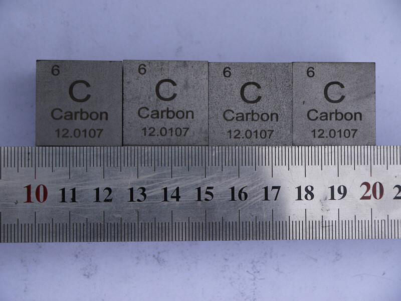 1PC Pure Carbon C Carved Element Periodic Table 25mm Cube High Purity 99.9%