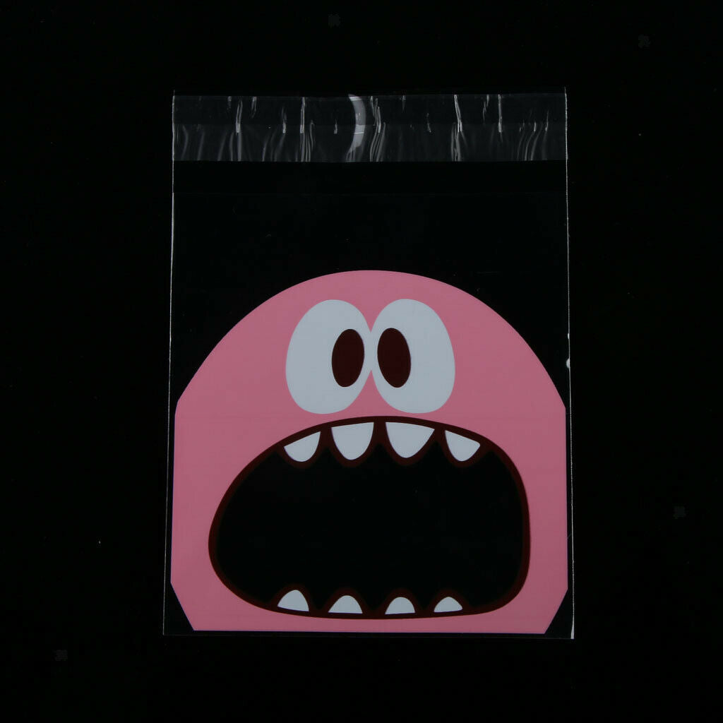 Cute Foodie Monster Self-Adhesive Cookie Candy Wrapping Gift Seal Bag-PNK