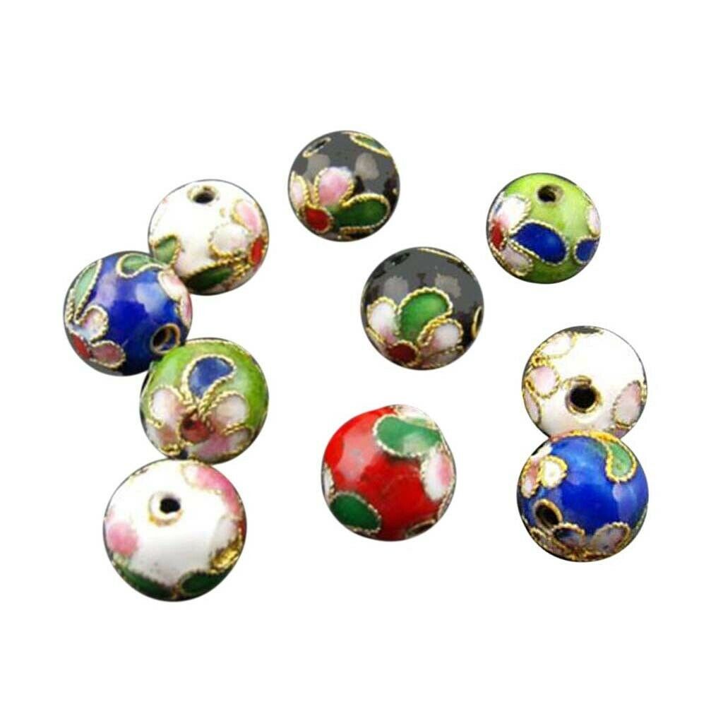 Pack of 30 Cloisonne Round Loose Beads Spacers DIY Accessories Crafts 10mm
