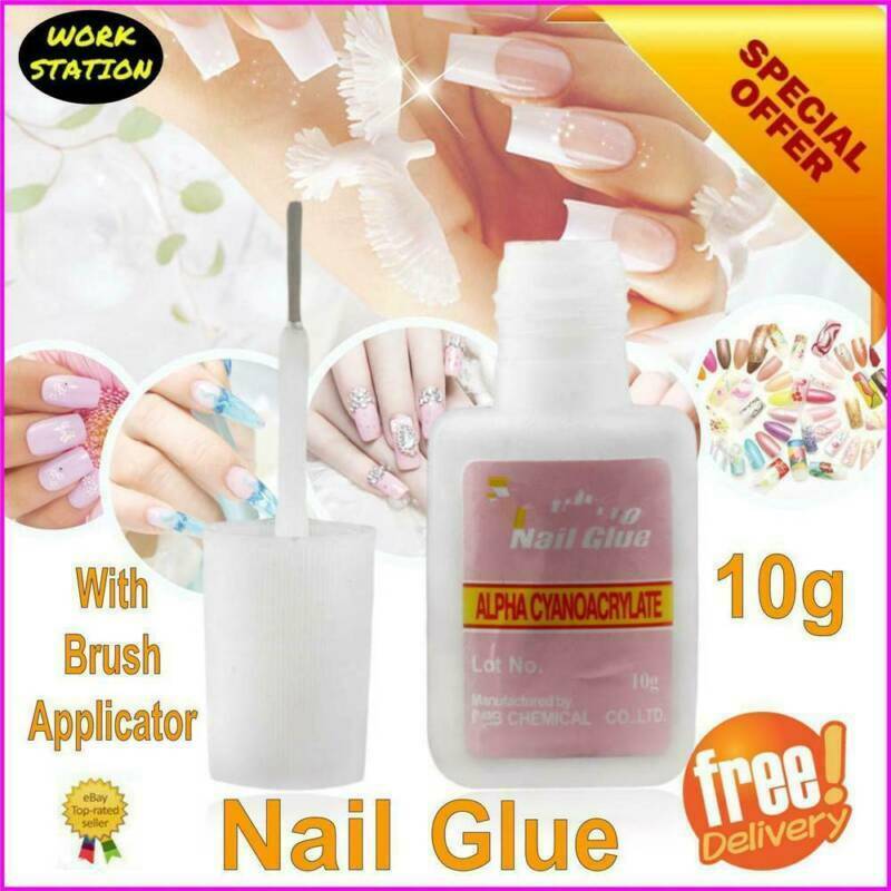 10g Clear Nail Glue With Applicator Brush Strong Adhesive Acrylic False Tips Art