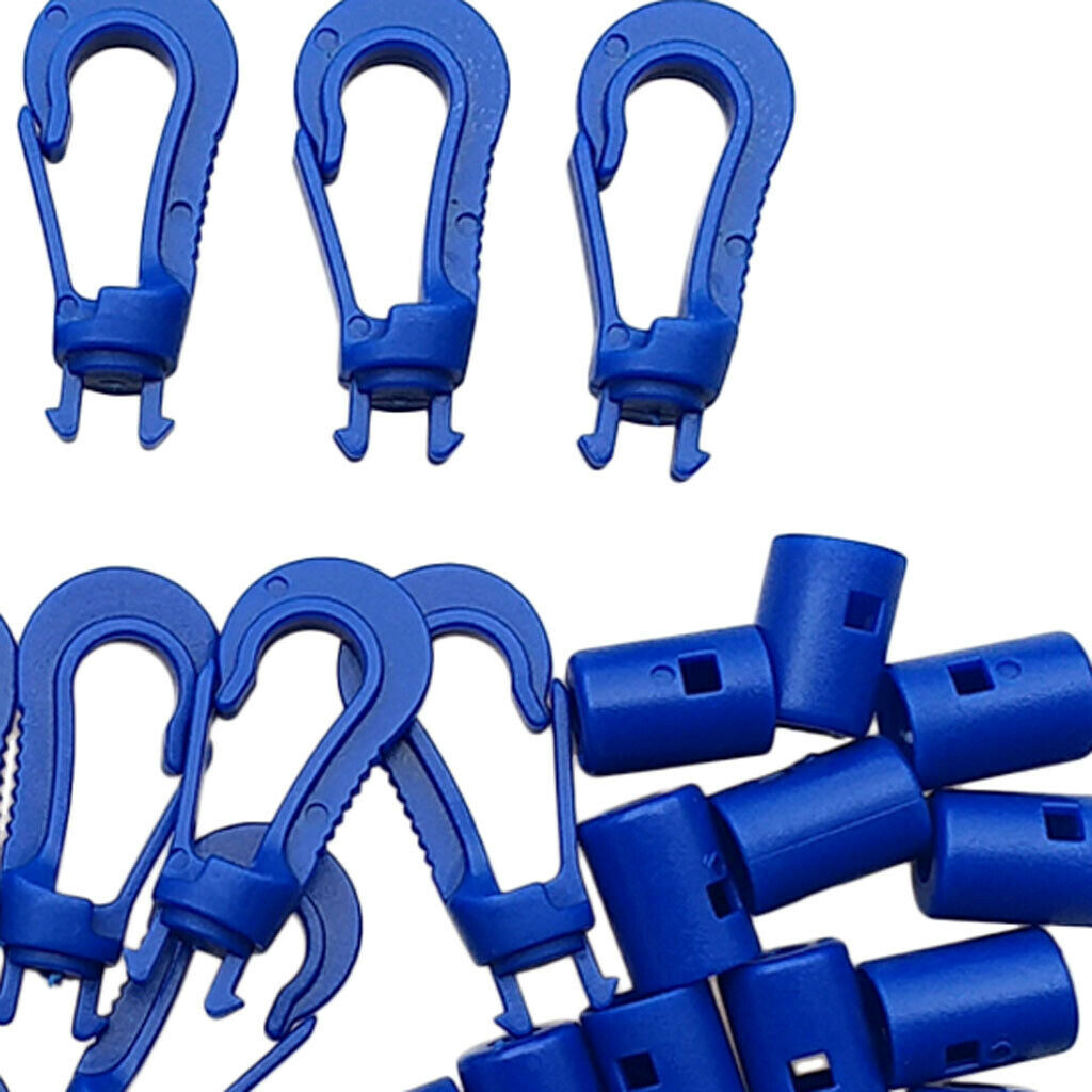20pcs Plastic Snap Hook Bungee Cord Clip Shock Cord Hooks for Diving 5cm