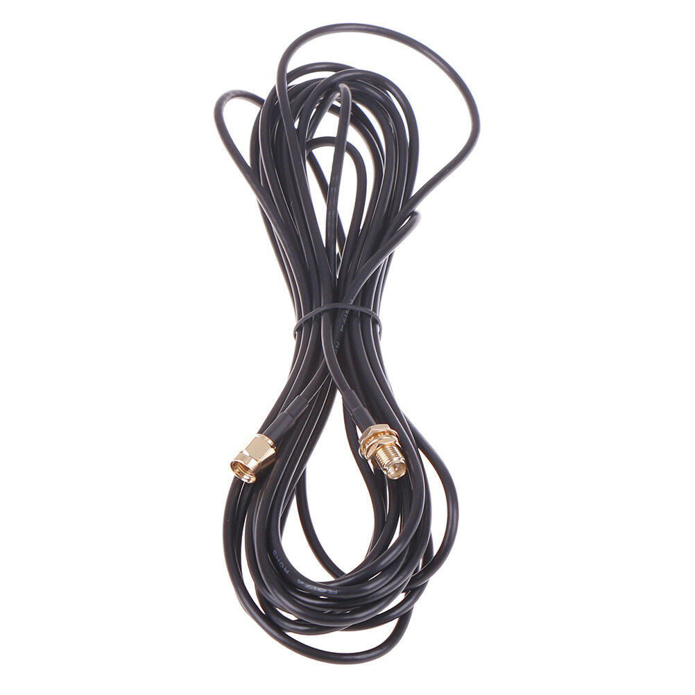 1PC 5m WiFi router antenna extension cable cord RG174 RP-SMA male to femalDEAU