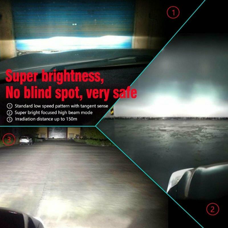 2X H4 LED Headlamp Kit 78W 30000LM Distance/dipped-beam COB 6000K XenonBDAU