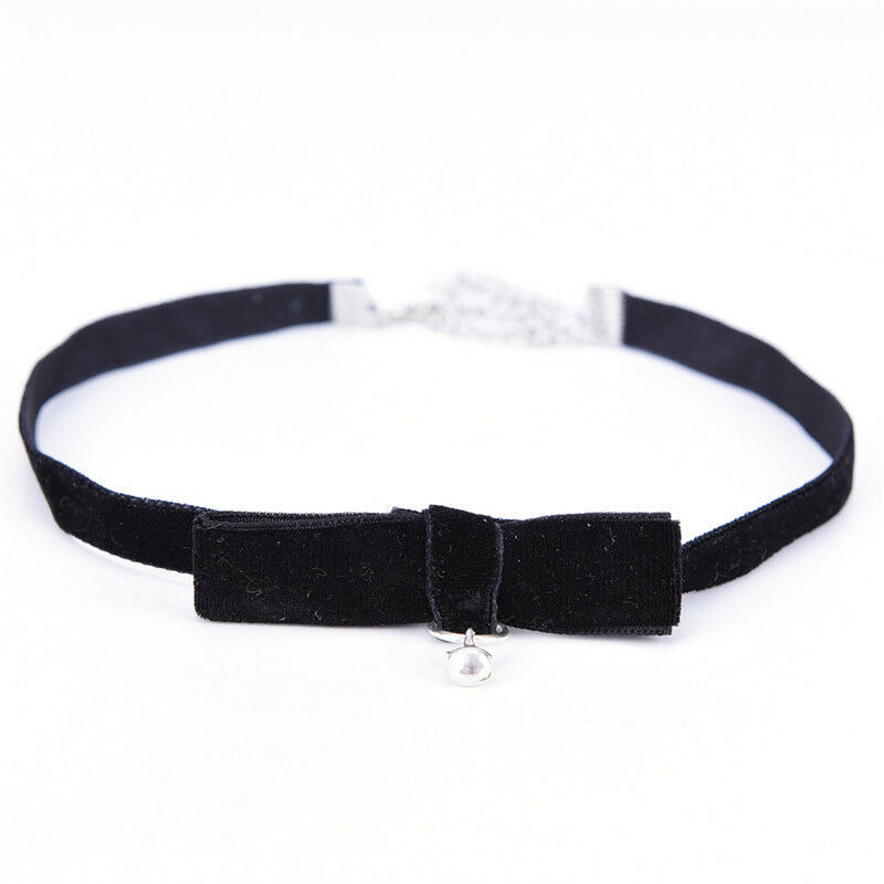 Bowknot Necklace Collar Short Necklace Black Ribbon Velvet Chokers Dres.l8