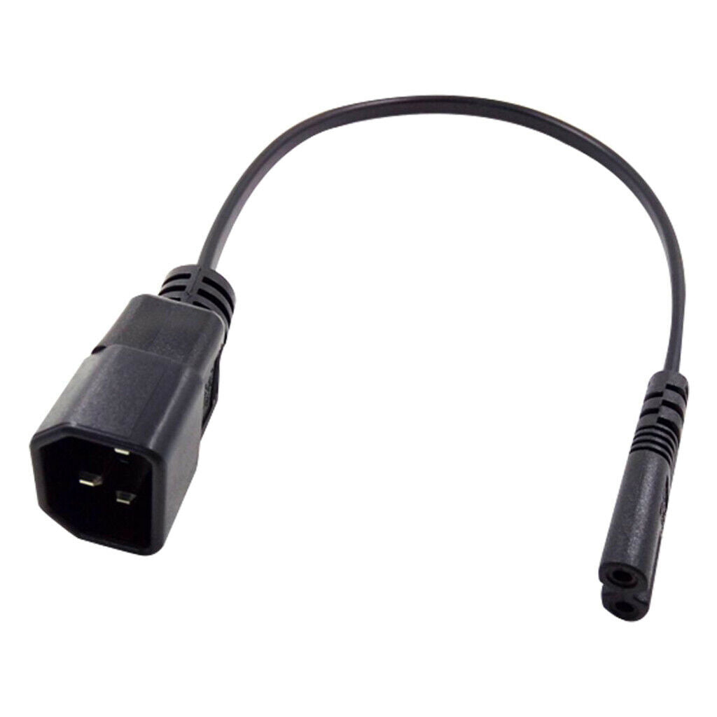 Black New IEC320 C14 Male to C7 Female Power Convertor 2 Prong 0.75 Square