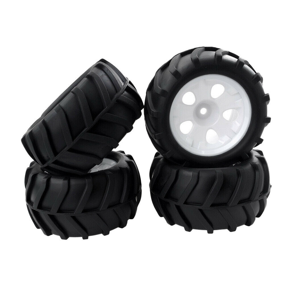 Set of 4 black rubber rims for 1/16 RC Car HPI HSP RC Monster Truck