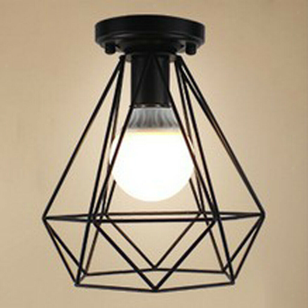 Wire Pendant Ceiling Light Covers Cage Lampshade For Kitchen Loft Bar Cafe