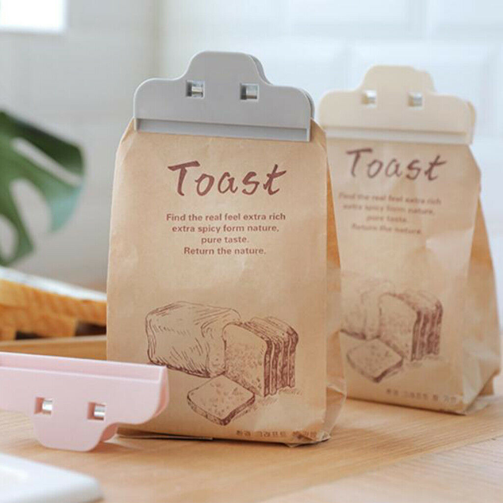 10 Pcs Food Bread Storage Clip Household Snack Sealing Bag Clips 4inch Gray
