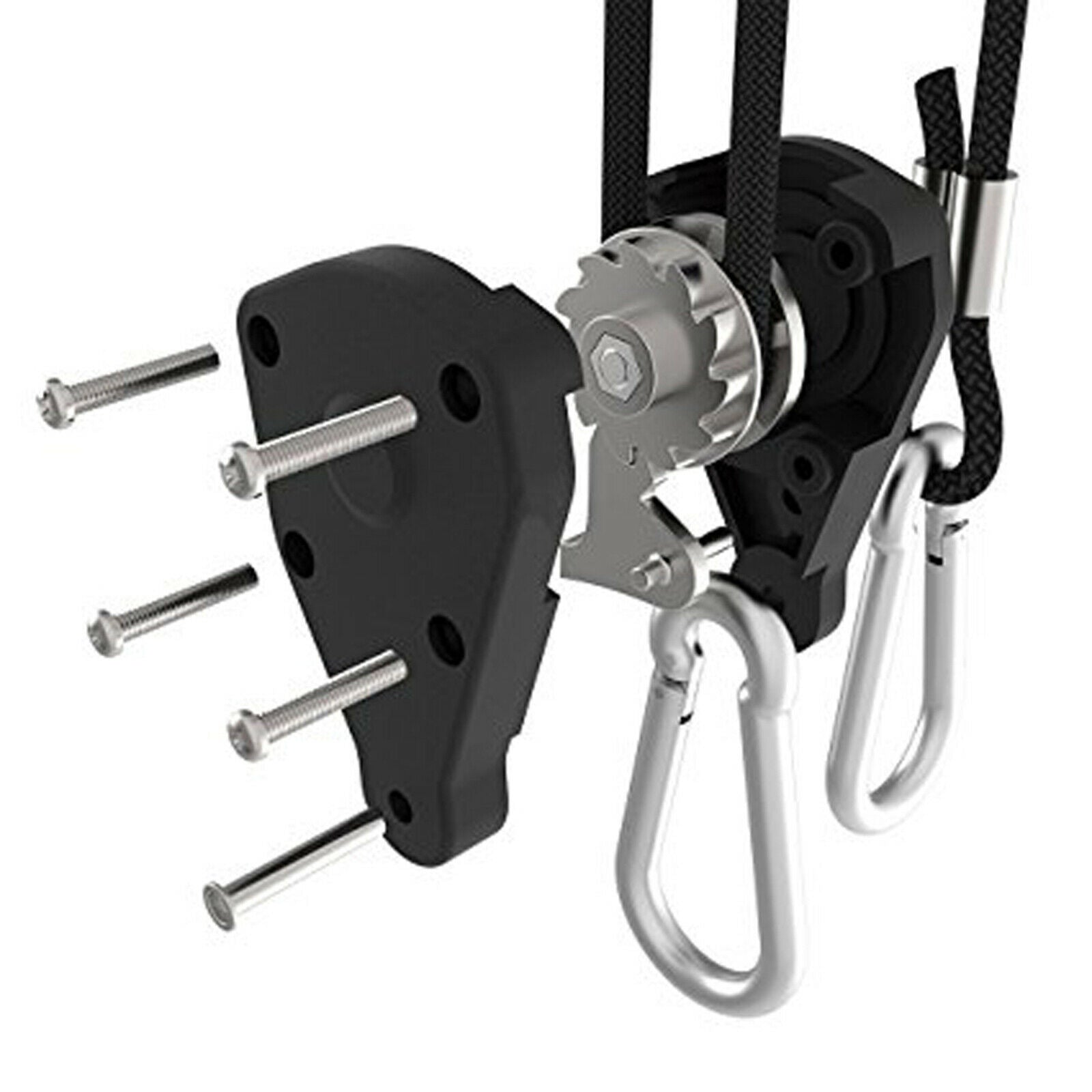 GLROPEMG4 1-Pair 1/4 Inch 8-Feet Long Heavy Duty Adjustable Rope Clip Hanger