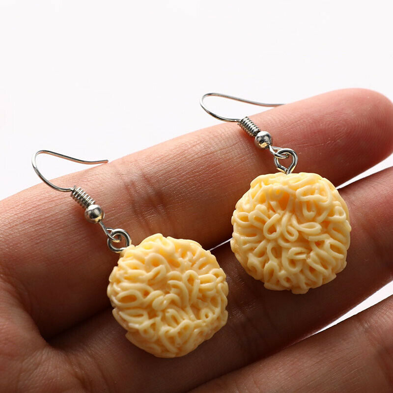 Personality Creative Instant Noodles Drop Earrings Funny Jewelry Party Earri TH
