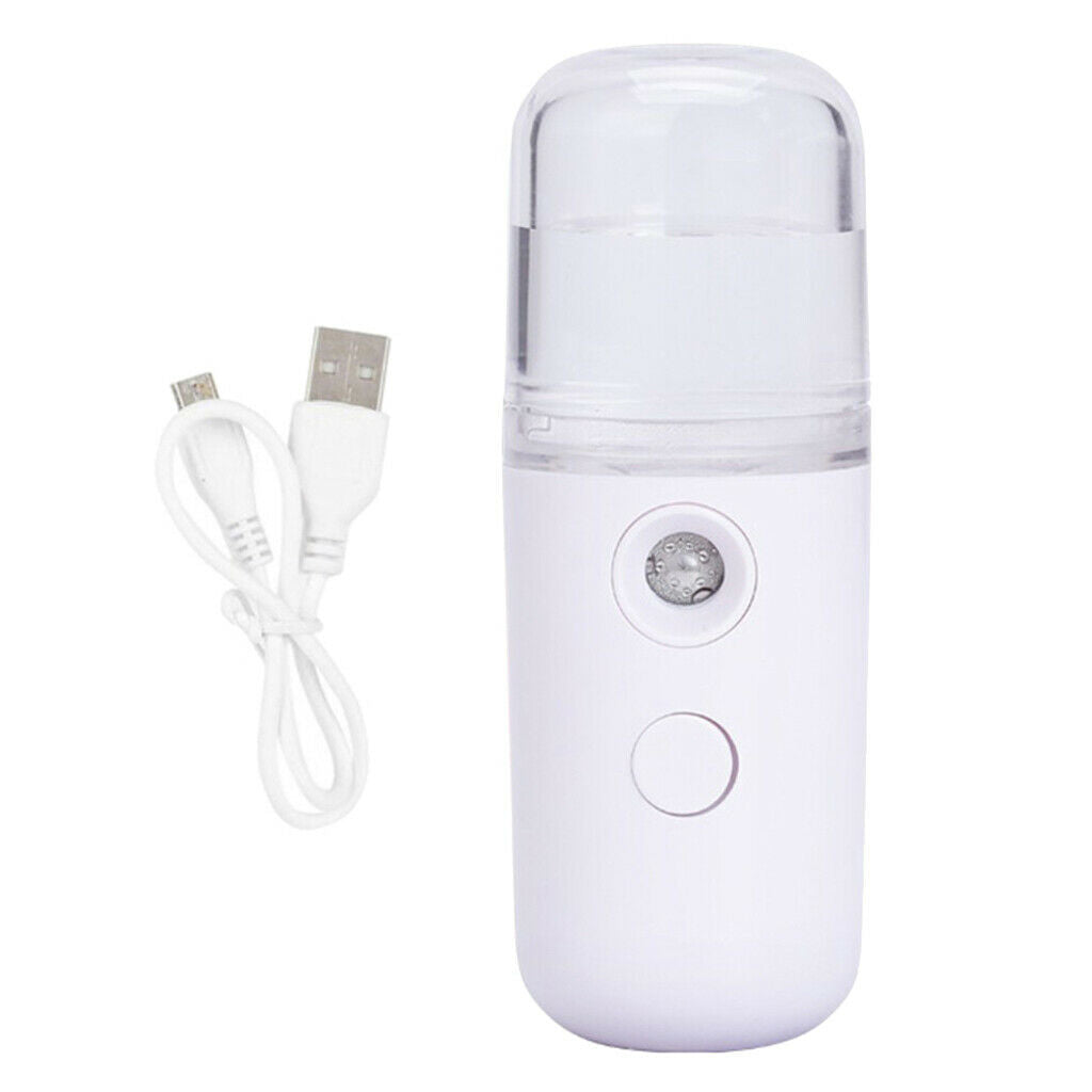 Mini Nano Facial Handy Cool Mist Spray Machine Face Hydration Sprayer White