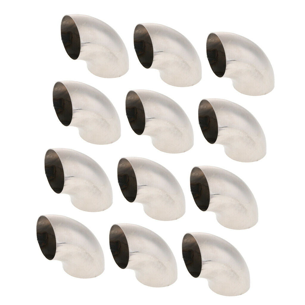 12Pcs Auto Stainless Steel 2.5" 90 Deg Bendable Exhaust Pipe Universal