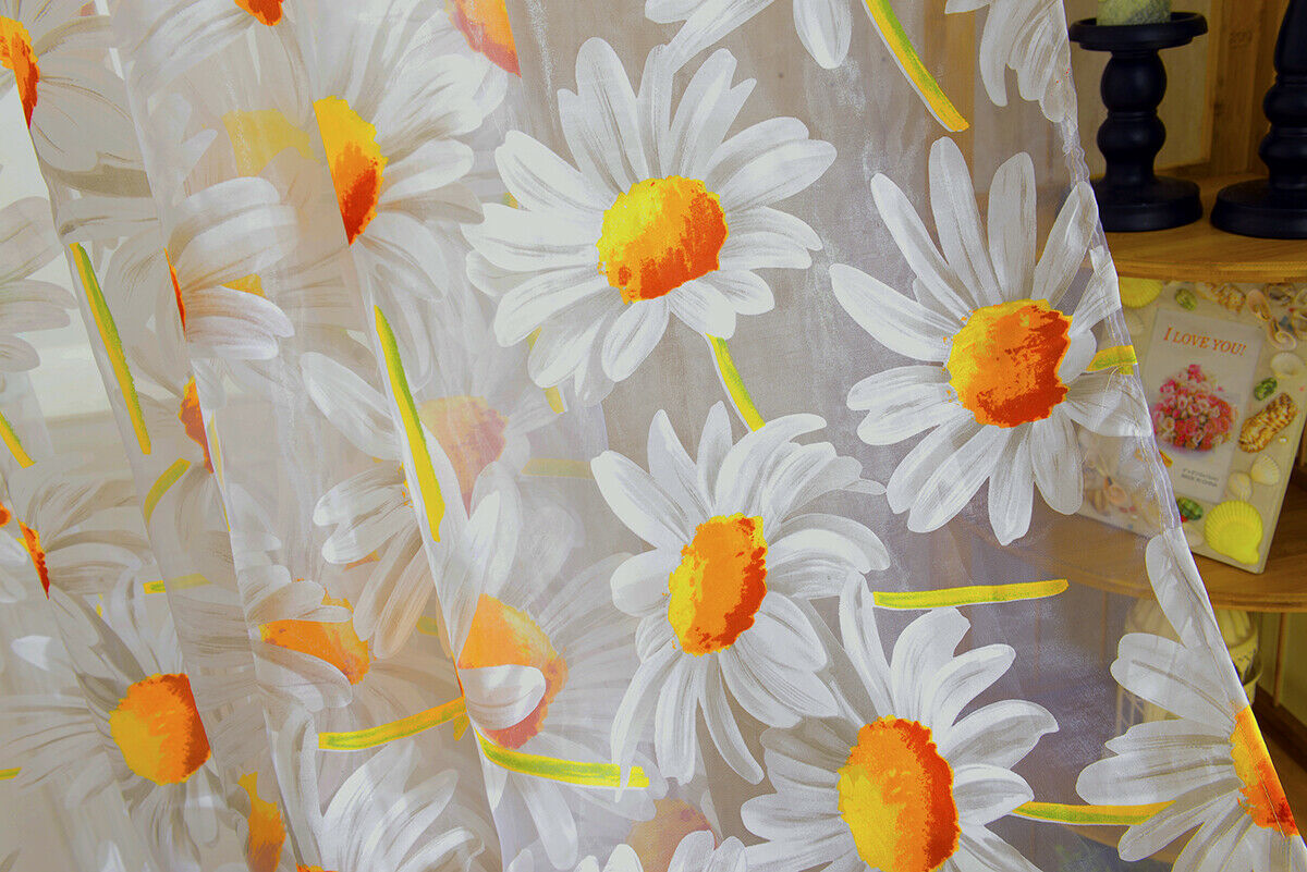 Sunflower Transparent Bird Nest Pattern Curtain Made Of Voile, Many Colors,