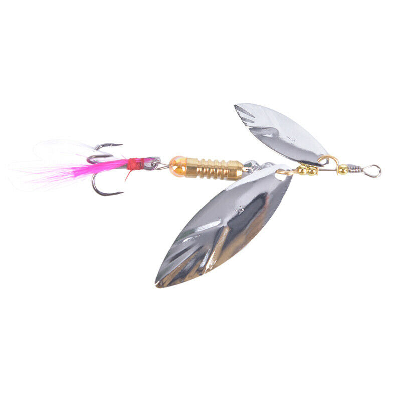 Metal Sliver Rotating Sequins Spoon Lure Spinner Fishing Hard Bait With F.l8