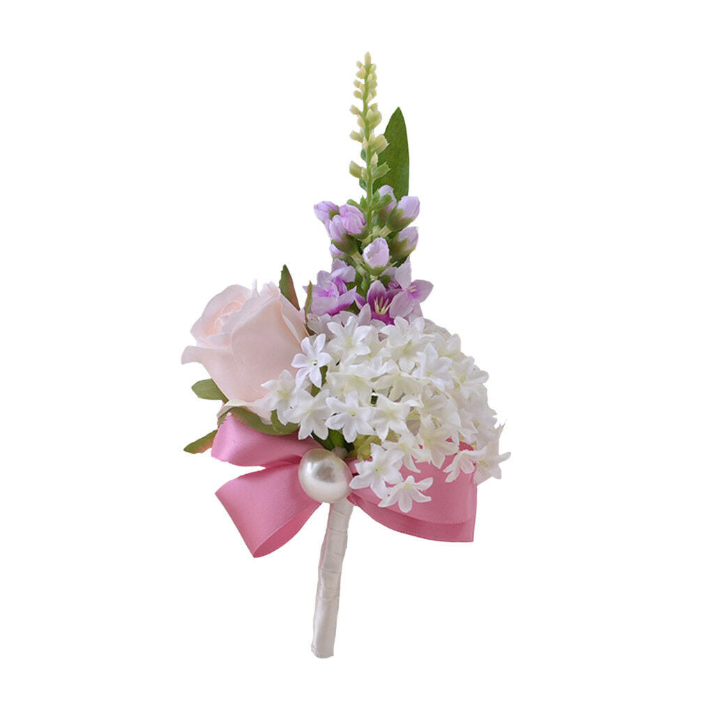 Wedding Artificial Silk Carnation Flowers Pin Bridal Grooms Corsage Brooch