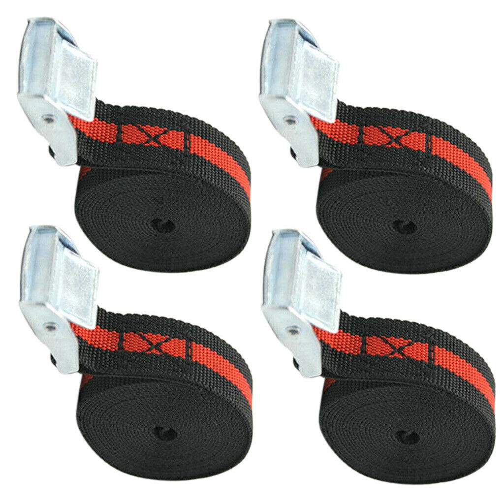4 pieces cam buckle lashing straps 2.5meters x 25mm for trailers, caravans