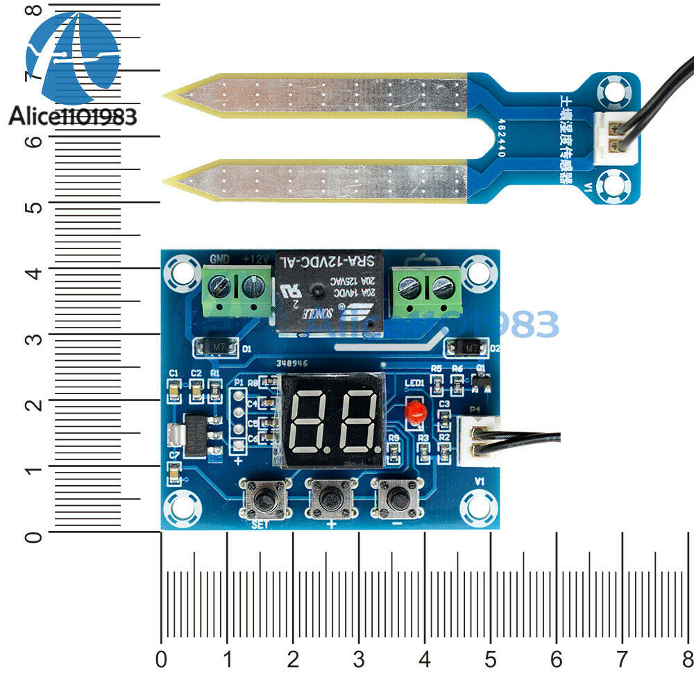 DC12V Humidity Controller Soil Sensor Automatic Irrigation LED Watering Module