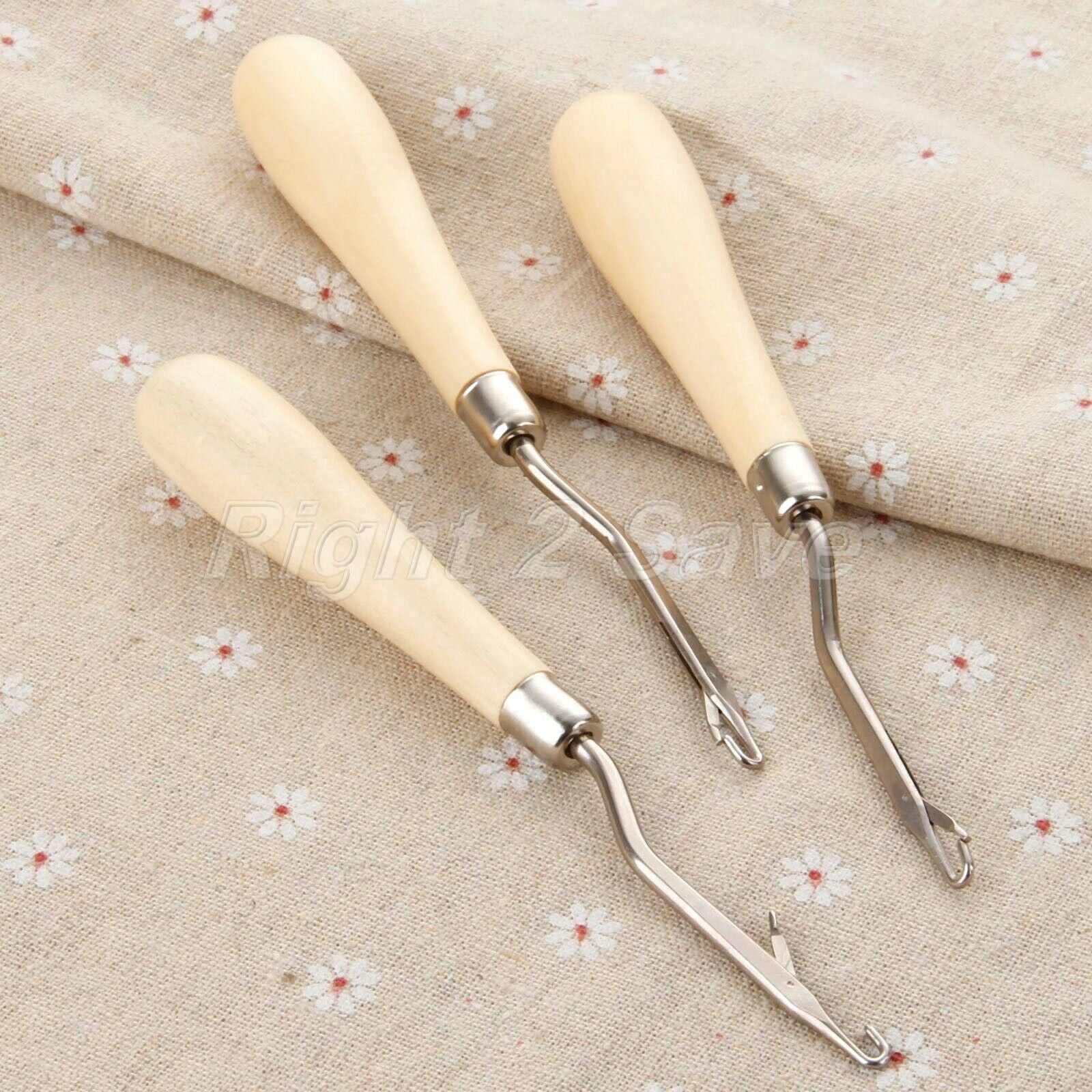 1PC 6.2" Carpets Repair Hook Needle Crochet Needle Latch Hook W Wooden Handle