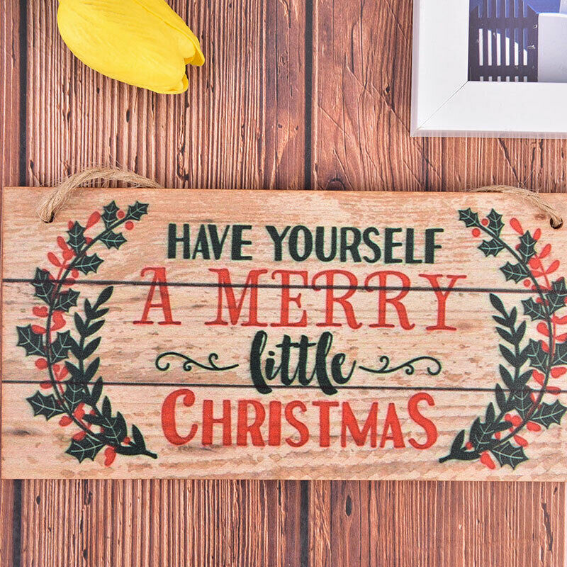 Wooden Door Hanging Panel Sign Christmas Tree Ornament Christmas Decorati.l8