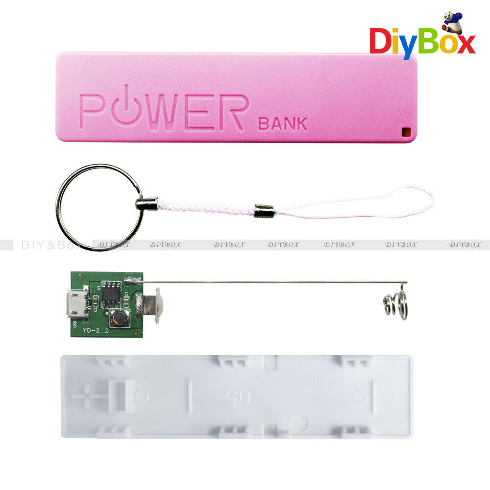 Pink USB Power Bank Charger Pack Box Battery Case For 1x18650 DIY Portable