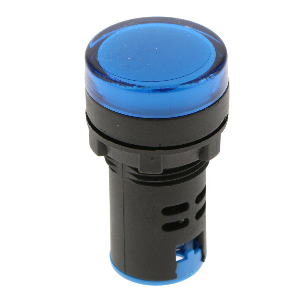 12V LED Indicator Signal Control Indicator Light Control Panel 22mm Blue