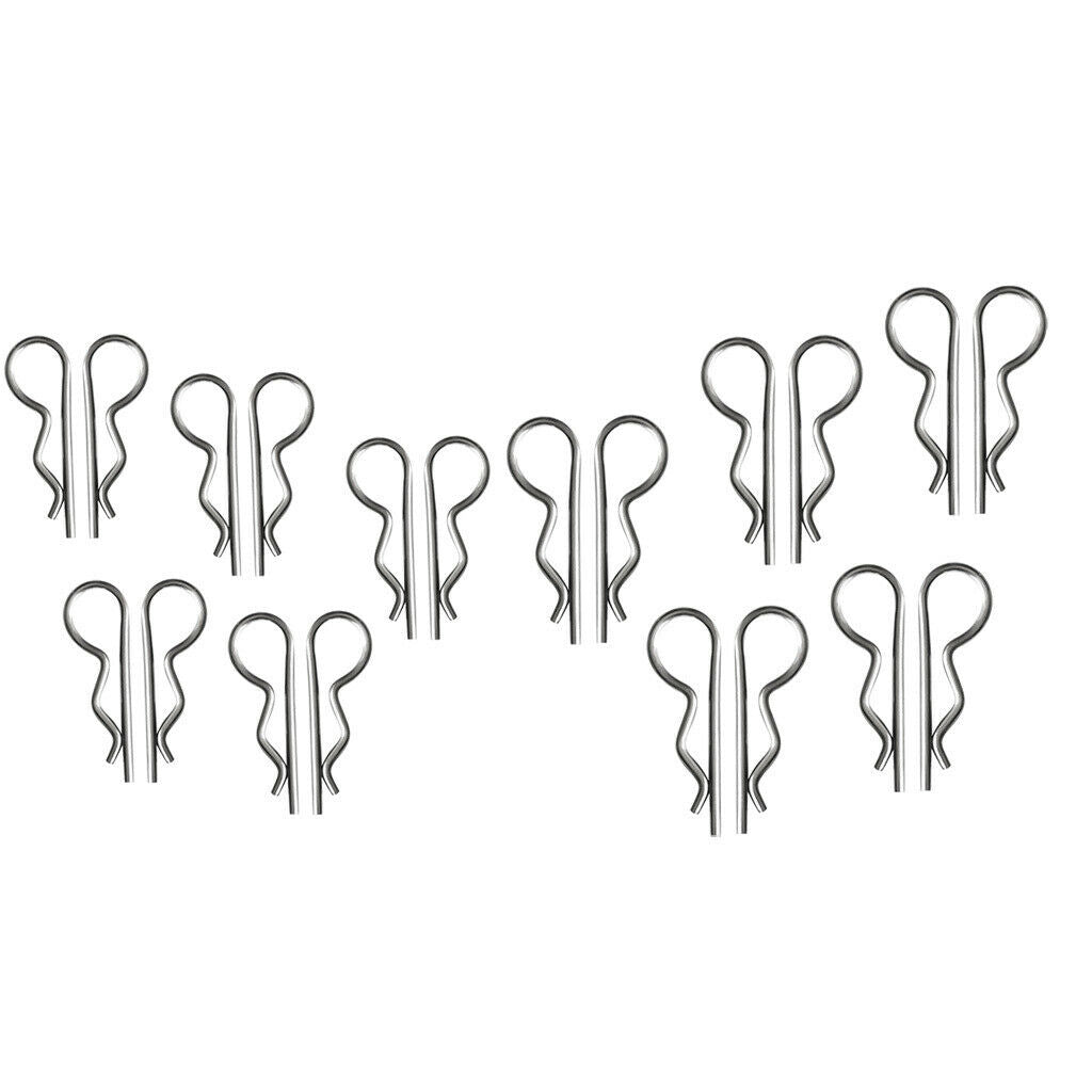20 Pieces Stainless Steel R Clip Clevis Pin Shaft 1.8mm 2mm Heavy Duty Retaining