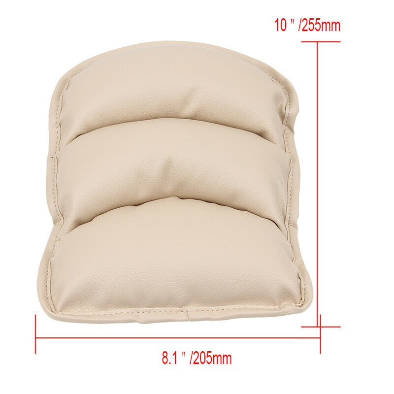 Universal Car Armrest Pad Cover Center Console Box PU Leather Cushion Mat Beige