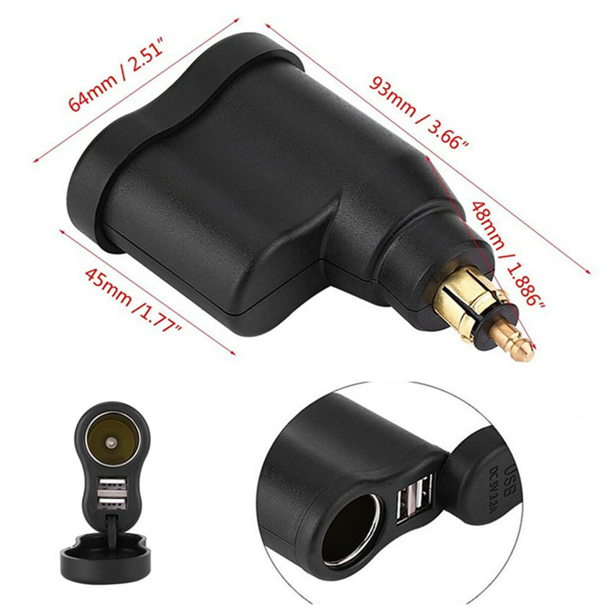 Dual USB Motorcycle Charger Adapter For BMW  With Waterproof Cap
