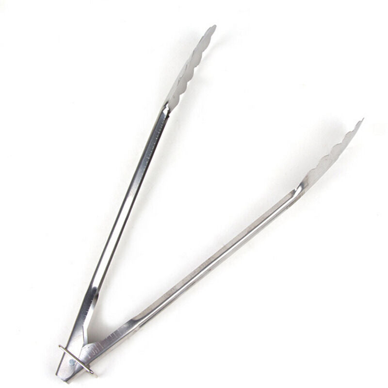 Stainless Steel Salad Bread BBQ Buffet Food Tongs Clip Kitchen Clamp Serv.l8