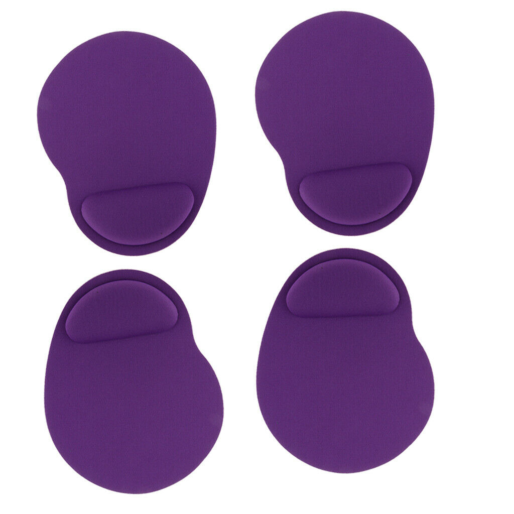 4Pcs Desktop NoteBook Purple Rest Support Mouse Game Pad Gel Funny