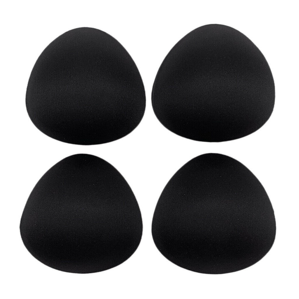 2X 2 Pairs Female Bra Pad Inserts Push Up Sponge for Swimwear Sportwear Black