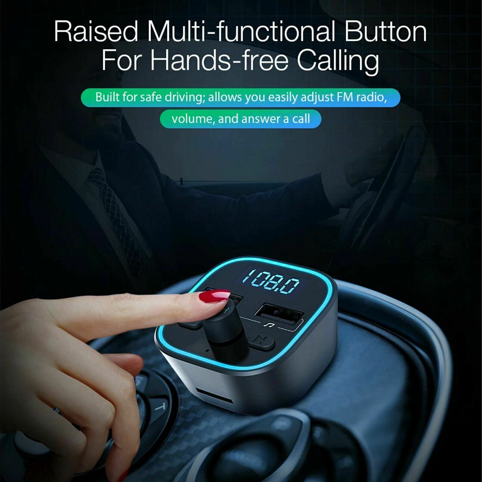 Blitzwolf BW-BC1 Bluetooth Car Kit Hands Free FM Transmitter QC 3.0 USB Charger