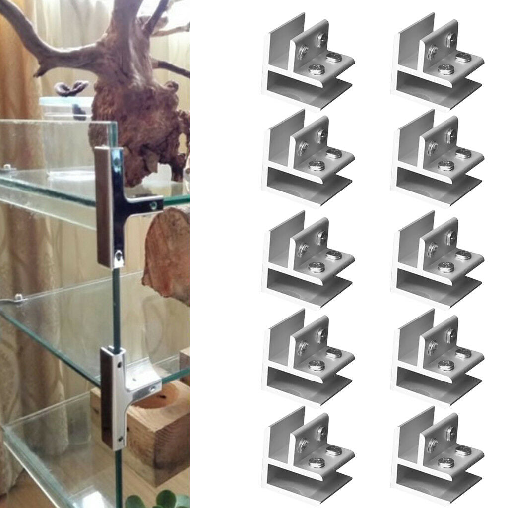 10x Glass Clamp Handrail Balustrade Clip Bracket fit 8-12MM Glass 90 Degree