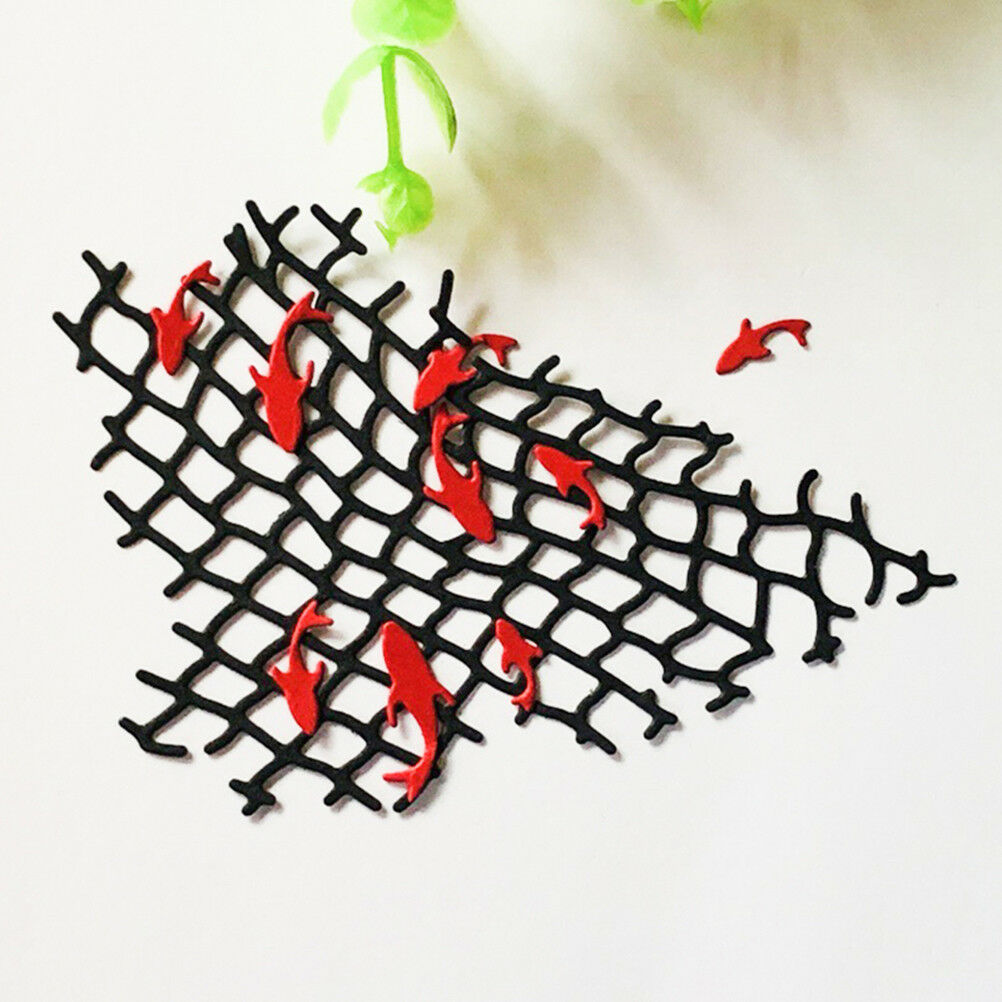 2pcs Fishing Net Metal Cutting Dies For DIY Scrapbooking Album Paper Card.l8