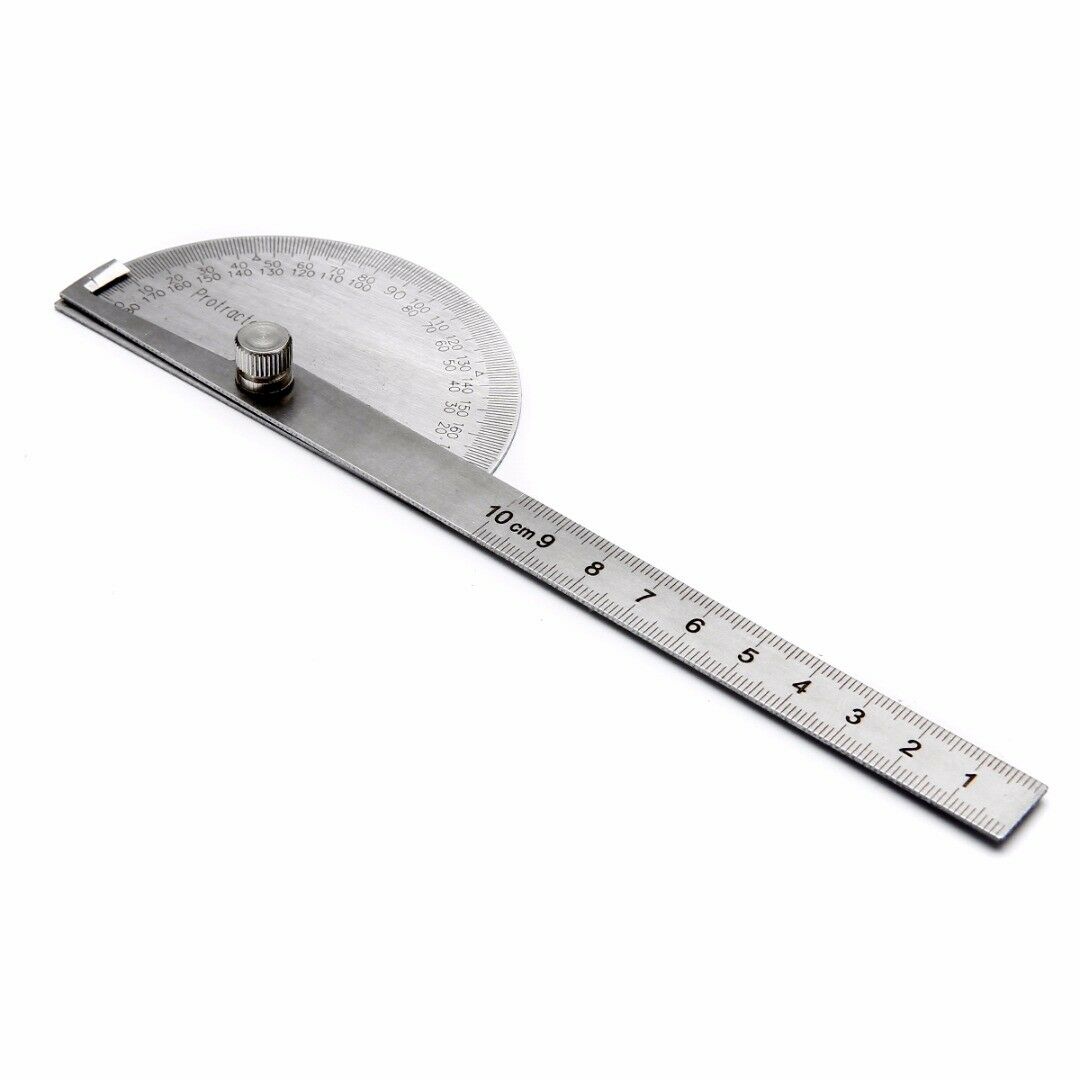 180 degree Protractor Angle Finder Arm Stainless Steel Measuring Ruler Tool