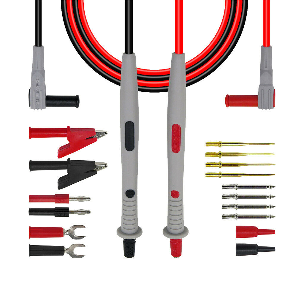 Blesiya AutoTest Lead Kit for Multimeter Test Probes 4mm Banana Plug 18-in-1