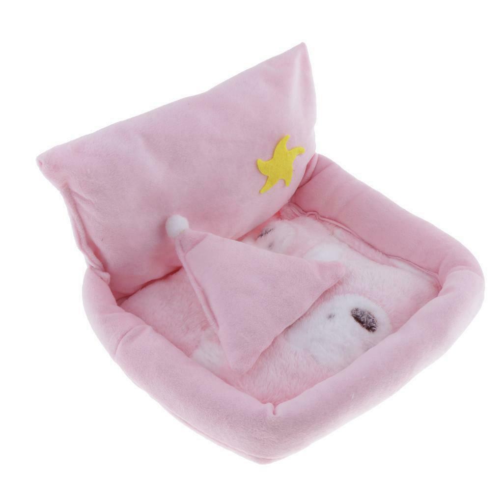 Small Pet Hamster Bed Plush Soft Nest Bedding Blanket Mattress Pink