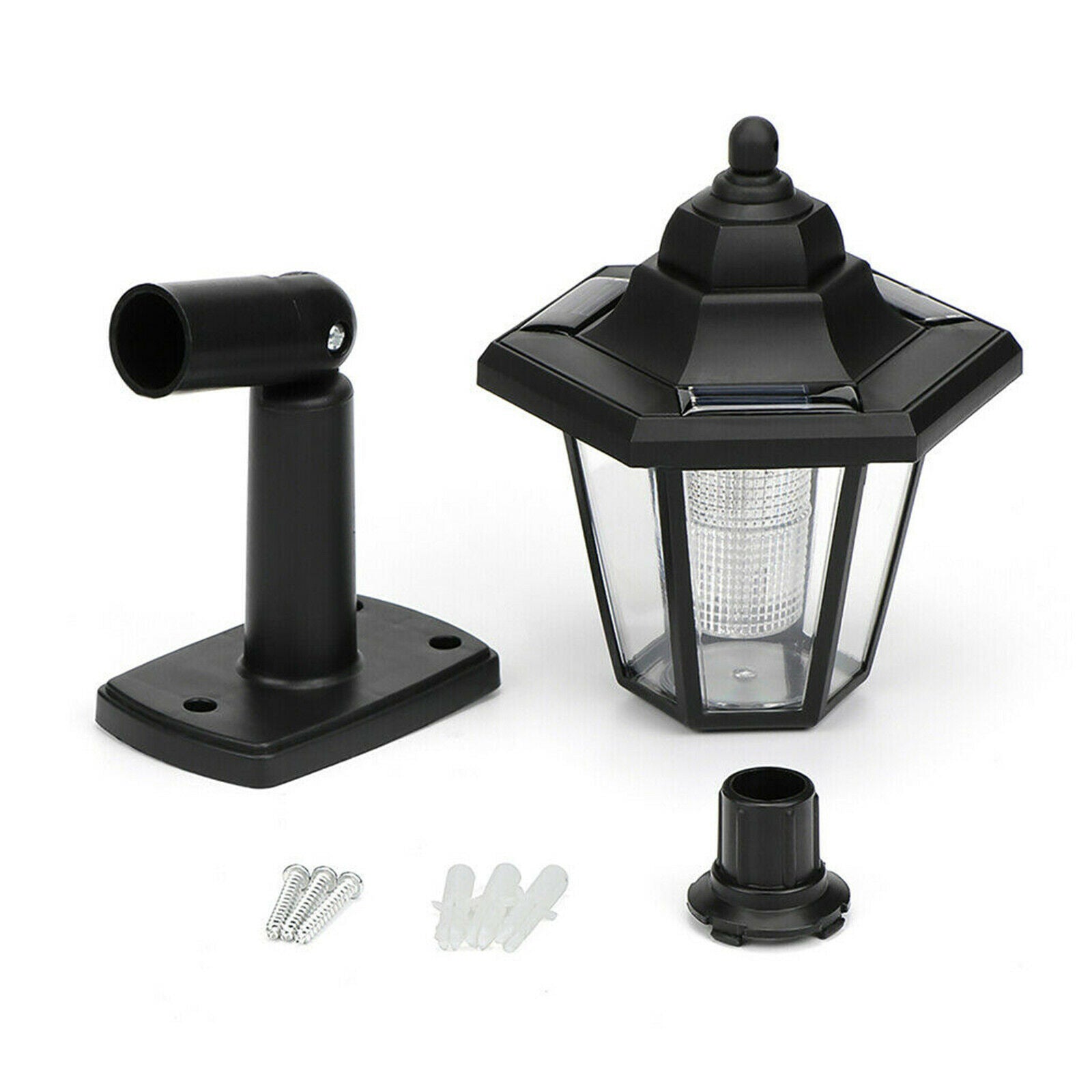 Solar Hex Wall Lights Light Sensor Decoration Garden Porch Fence Sconce Lamp