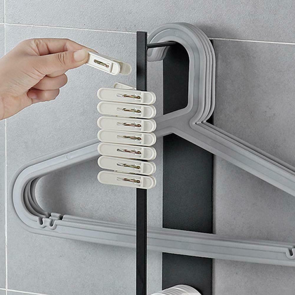 Creative Adhesive Plastic Hangers Storage Rack Home Clothes Stand Organizer @