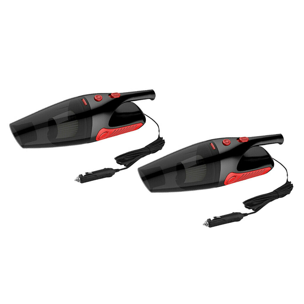 2Pcs 12V Vacuum Cleaner Auto Dry And Wet Mini Indoor