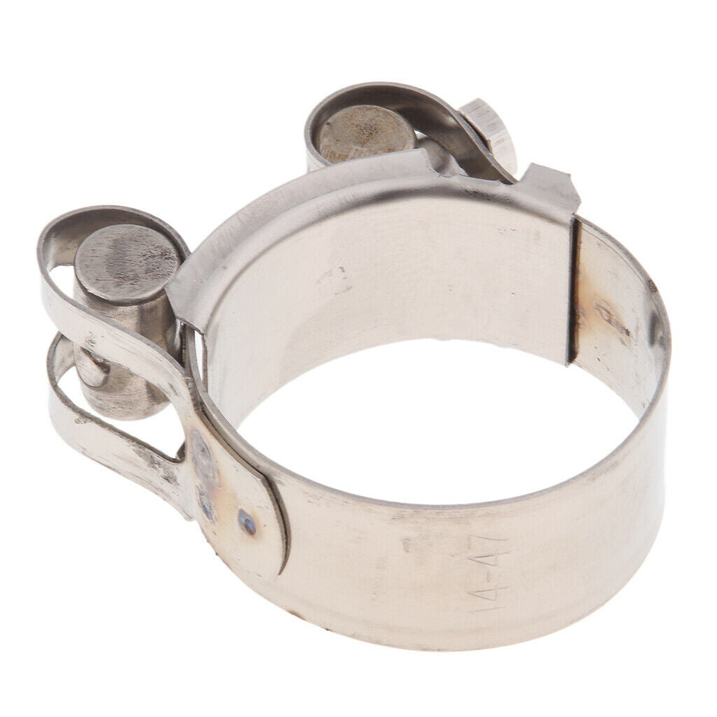 2pcs Motorbike Exhaust Clamp Clip SS Muffler Silencer Clamps 52-55mm 44-47