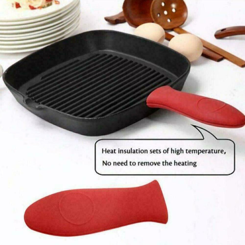Silicone Pot Holder Cast Iron Hot Skillet Handle Cover Sleeve New Pan S4D0
