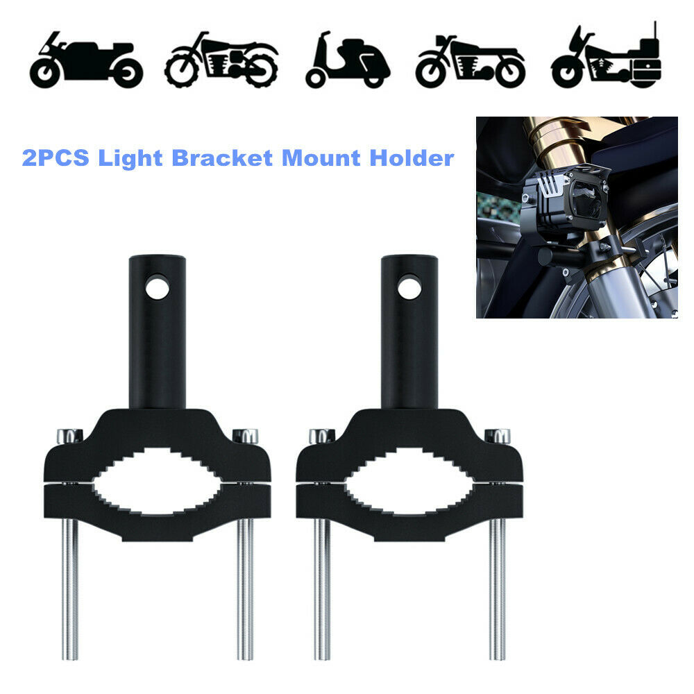 2PCS Motorcycle Bike LED Headlight Bracket Fog Light Lamp Extension Frame Holder