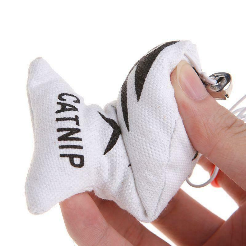 Cat Toys Canvas Fish Catnip Interactive Play Funny Hanging Ring Kitten Stuffed