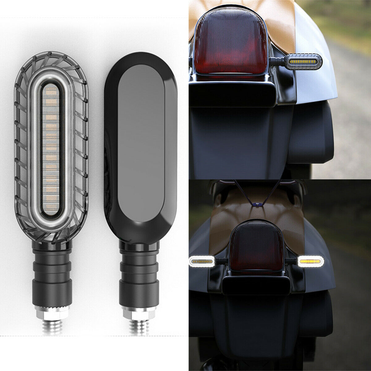 4 × Wear-resistant Motorcycle Daytime Running Lights DRL Flasher Stop Tail Light